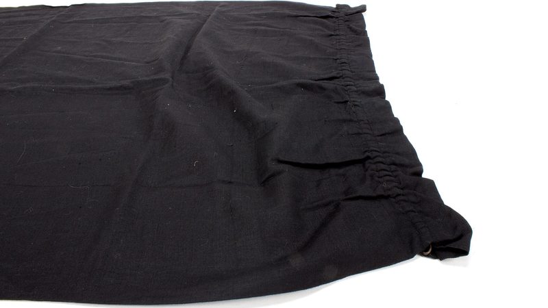 A blackout curtain laid flat