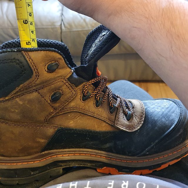 A pair of Wolverine work boots