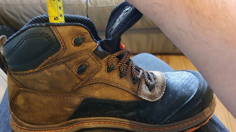 A pair of Wolverine work boots