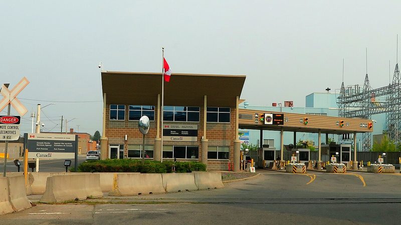 The International Falls–Fort Frances border crossing in Fort Frances, Ontario