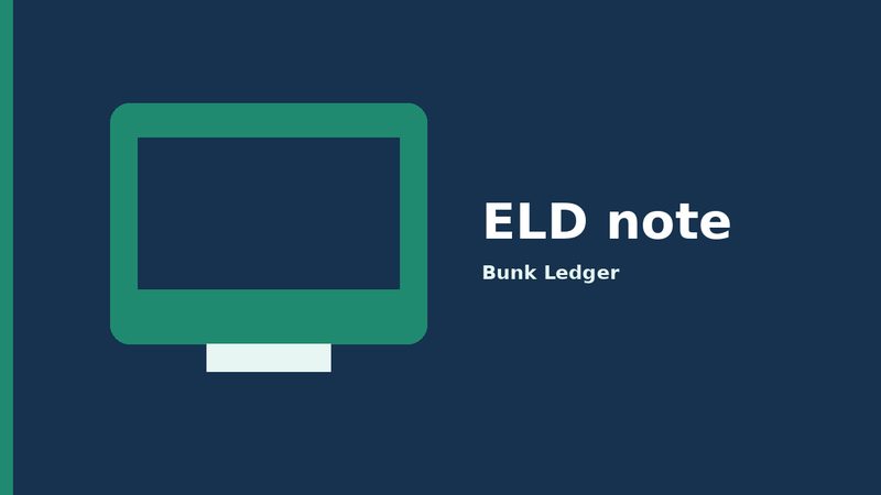 A plain graphic marked ELD note, used because this page does not show a particular device