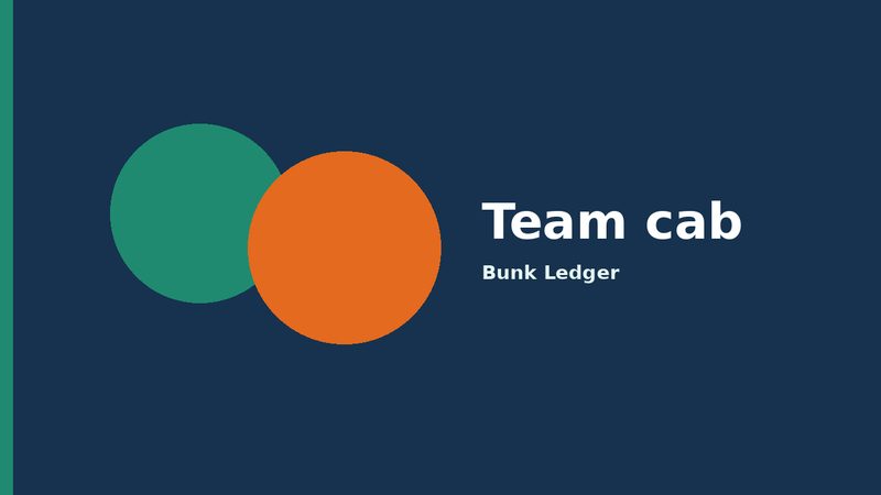 A plain Bunk Ledger graphic labeled team cab