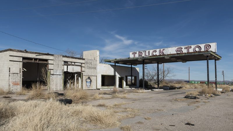 A deserted truck stop, a parking choice and not a map of where you are allowed to be